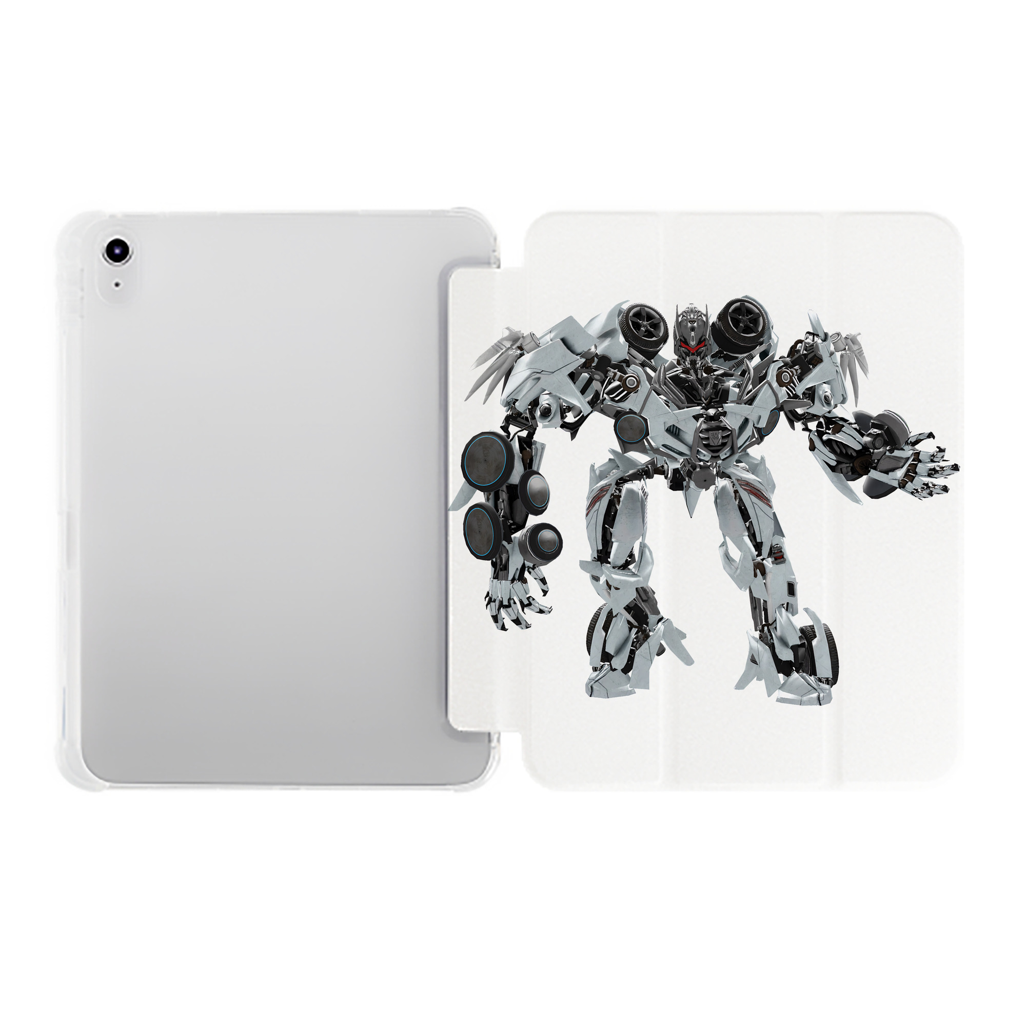 （画像用） Transformers トランスフォーマー IPad ケース ペン収納付き 三つ折りスタンド PUレザー×シリコン 対応機種9.5/10.5/10.9インチ